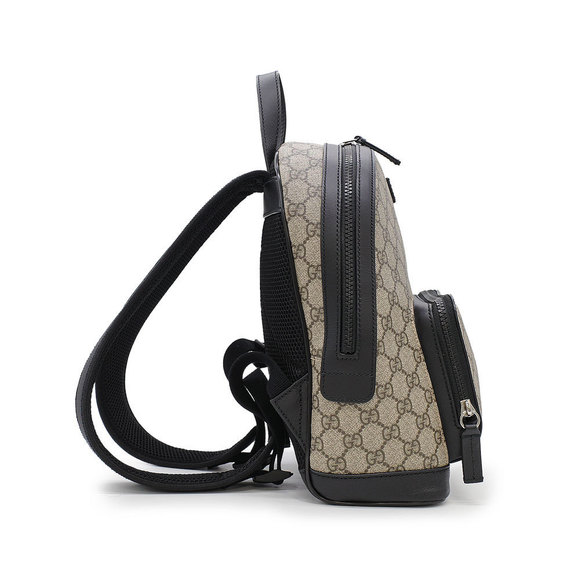 Gucci Gg Supreme Small Backpack Rucksack Beige Black - Picture 3 of 8